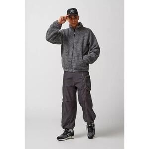 BDG Urban Outfitters Men’s Washed Black Fleece Sherpa Jacket‎ NWT Sz S